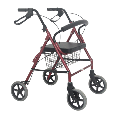 Adult walking aids 4 wheels folding walker rollator with seat health care supplies rollator walker