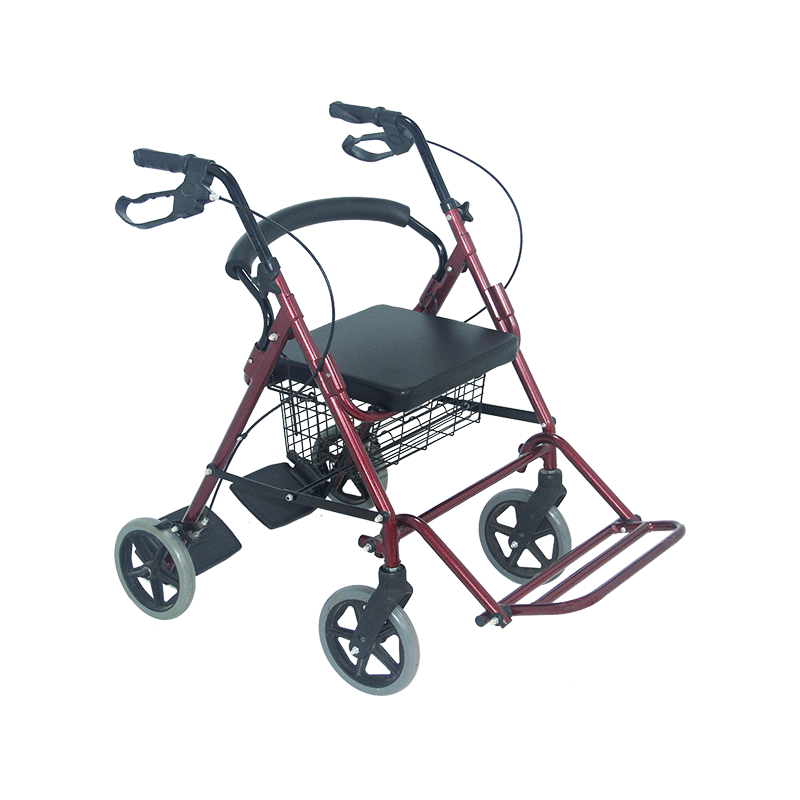 Adult walking aids 4 wheels folding walker rollator with seat health care supplies rollator walker