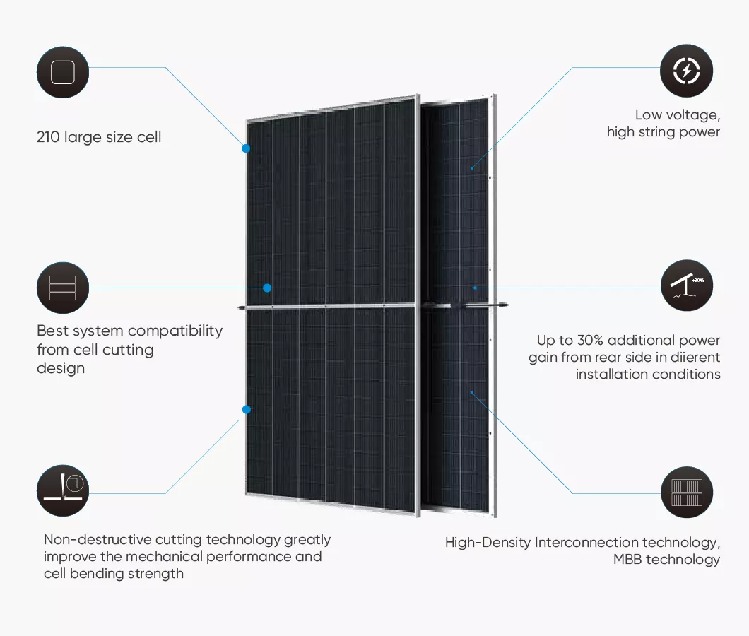 Trina Solar Black Bificial Photovoltaic Module Tsm-neg9rc.27 415w 425w 420w 425w 430w 435w 440w 445w N-type Solar Panel