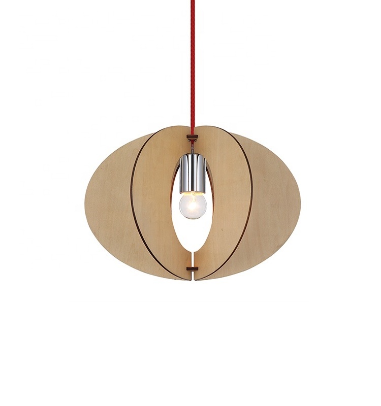 Decor Chandelier Handicraft Geometric Wooden Edison Pendant Lighting