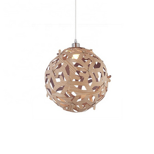 Decor Chandelier Handicraft Geometric Wooden Edison Pendant Lighting