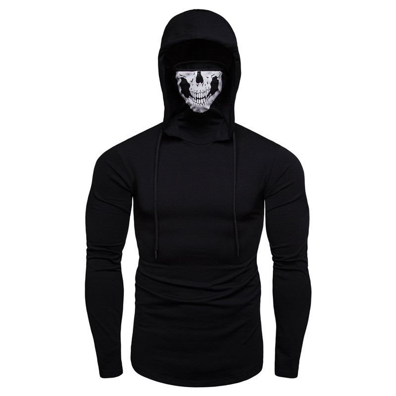 FYB Custom Logo Quality Mens Stretch Fitness Hoodie Men's Ninja Suit Hooded Long Sleeve Streetwear Ninja Hoodie