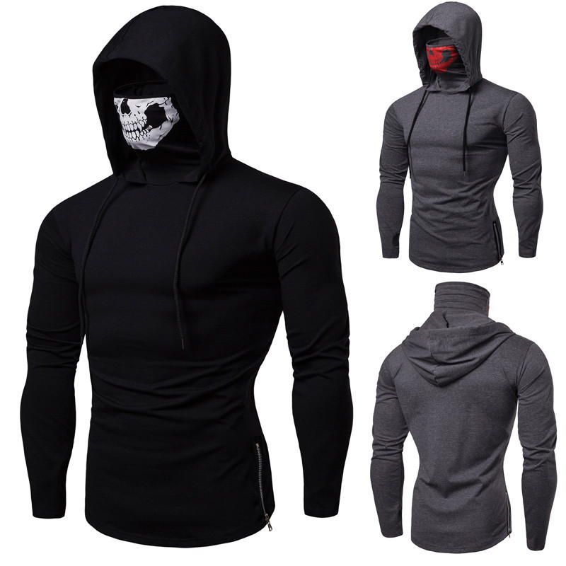 FYB Custom Logo Quality Mens Stretch Fitness Hoodie Men's Ninja Suit Hooded Long Sleeve Streetwear Ninja Hoodie