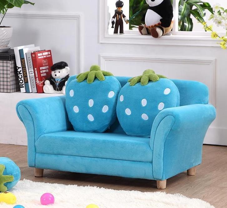 Strawberry Wooden kids sofa children living room sofa furniture creative kindergarten small chair