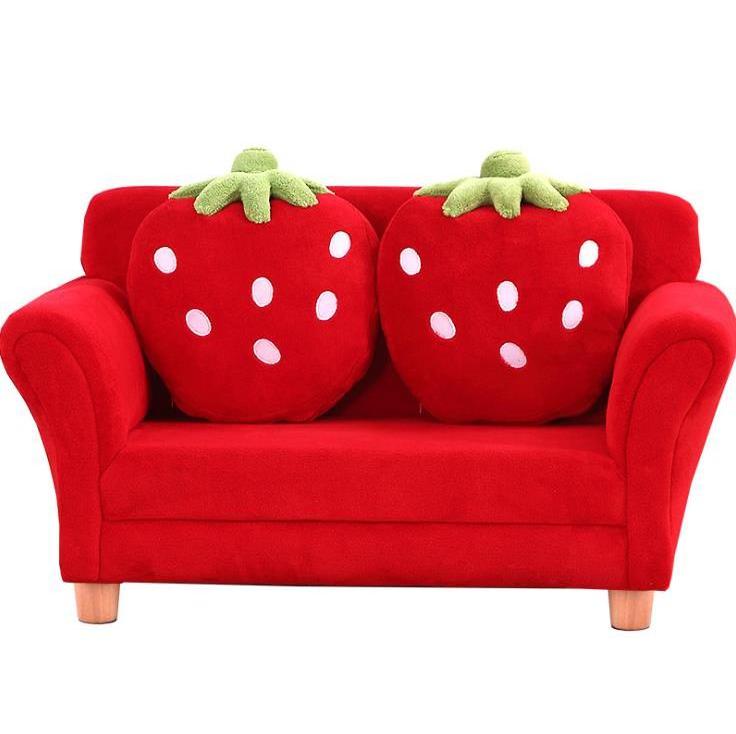 Strawberry Wooden kids sofa children living room sofa furniture creative kindergarten small chair