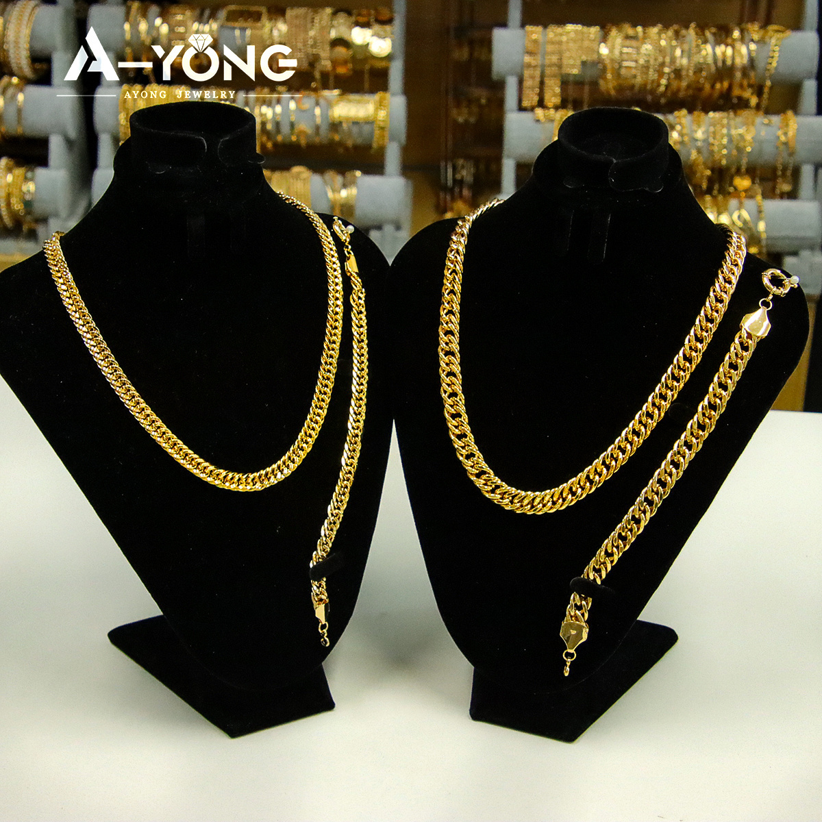 Fashion  jewelry sets dubai 18k solid gold necklace jewelry set for woman dubai gold jewelry sets