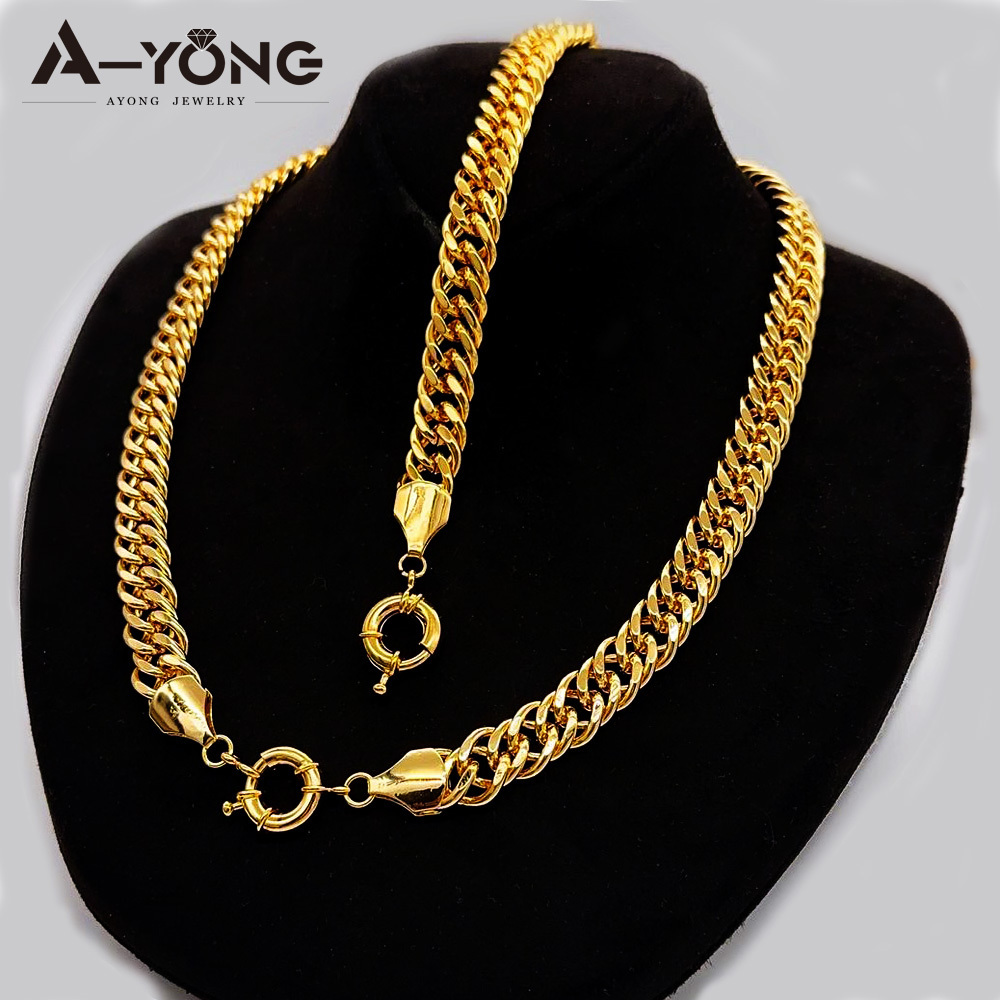 Fashion  jewelry sets dubai 18k solid gold necklace jewelry set for woman dubai gold jewelry sets