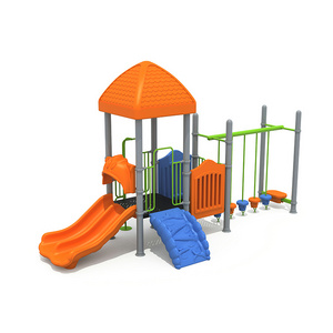 Happy Color Kindergarten Children Play House Set Plastic Outdoor Playground Equipment with Slide for kids