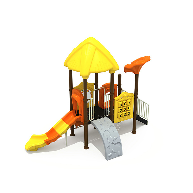 Happy Color Kindergarten Children Play House Set Plastic Outdoor Playground Equipment with Slide for kids