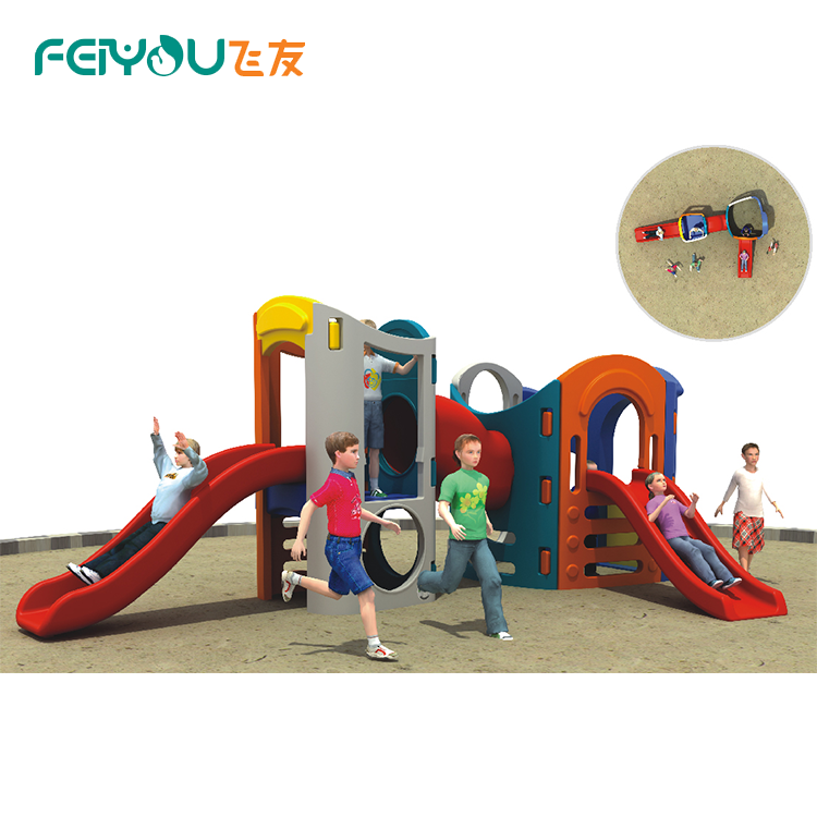 FEIYOU 2018 Hot Products Commercial Anti-Crack Plastic Baby Slides And Swings Set