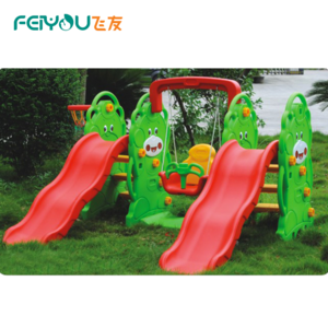 FEIYOU 2018 Hot Products Commercial Anti-Crack Plastic Baby Slides And Swings Set