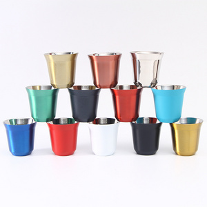 2023 hot sale custom 160ml stainless steel insulated espresso coffee cups double wall vacuum metal wine beer tumbler