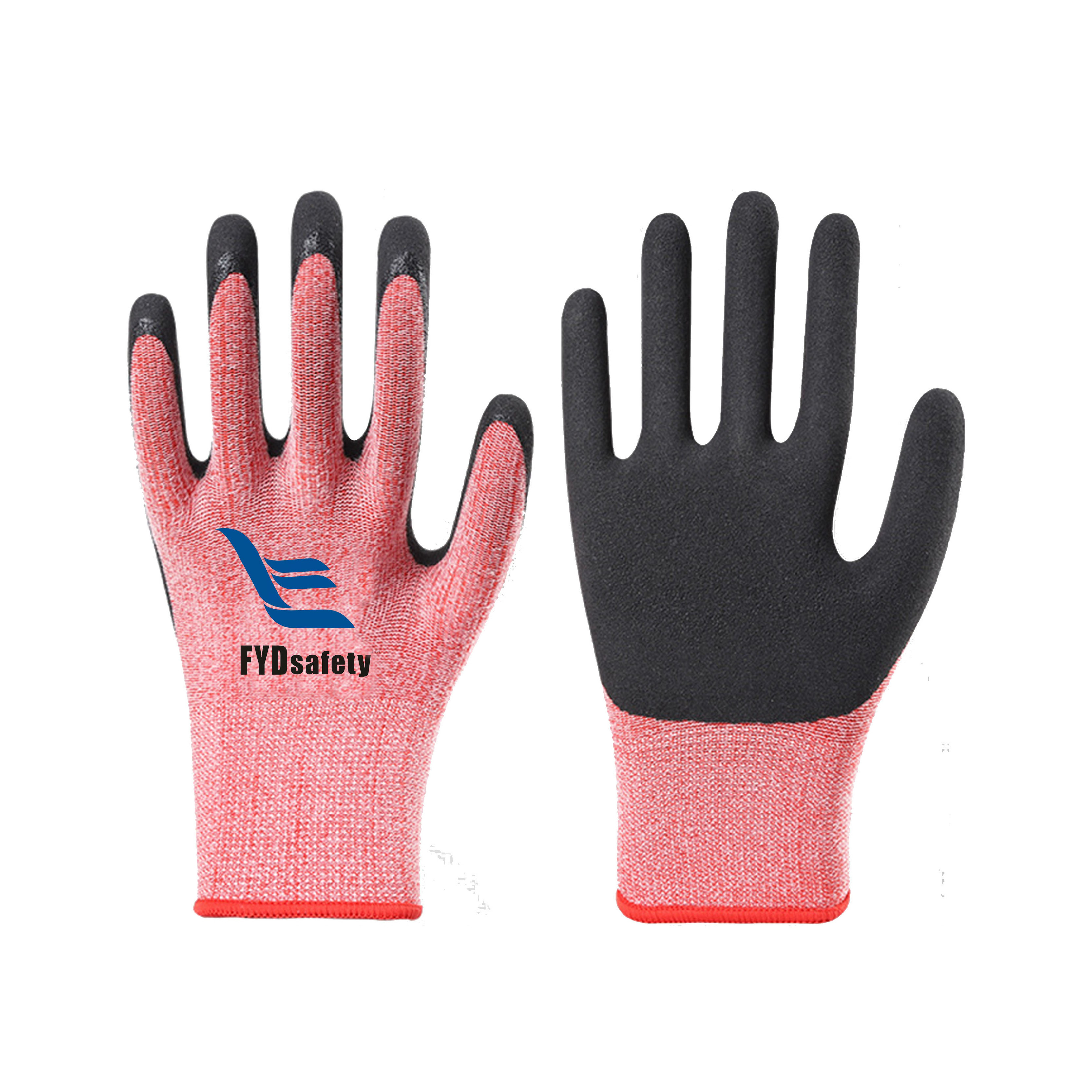 Household Long Rubber Household Work Cleaning Kitchen Building Polyester Palm Rubber Latex Coated Gloves