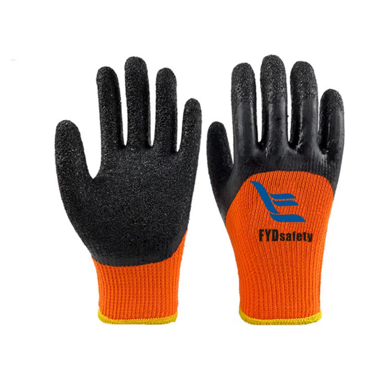 Household Long Rubber Household Work Cleaning Kitchen Building Polyester Palm Rubber Latex Coated Gloves