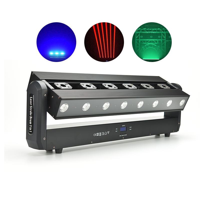 3in1 strobe beam laser light 6 eyes red laser strobe led moving head beam spot light laser light  of stage bar