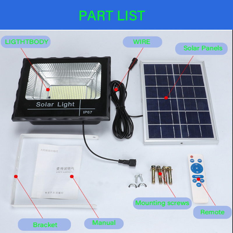 Manufacturing Epistar solar flood light ip67 10W 25W 40W 60W 100W 200W 300W 500W 600W 1000W CCTV solar flood light with motion s