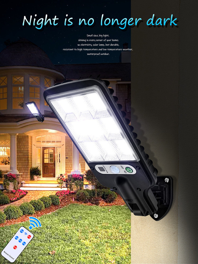 Solar Street Lights Outdoor Waterproof Motion Sensor Wall Led Lamp With 3 Lighting Mode Solar Powered Lights For Garden Patio