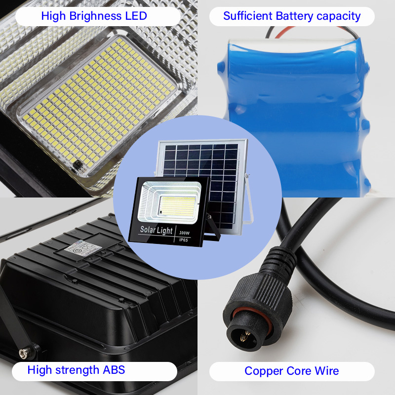 Manufacturing Epistar solar flood light ip67 10W 25W 40W 60W 100W 200W 300W 500W 600W 1000W CCTV solar flood light with motion s