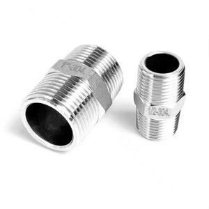 Stainless Steel  BSP/NPT Male female threaded pipe fitting nipple pipe fitting 304 316 Plumbing Screw Hex Nipple