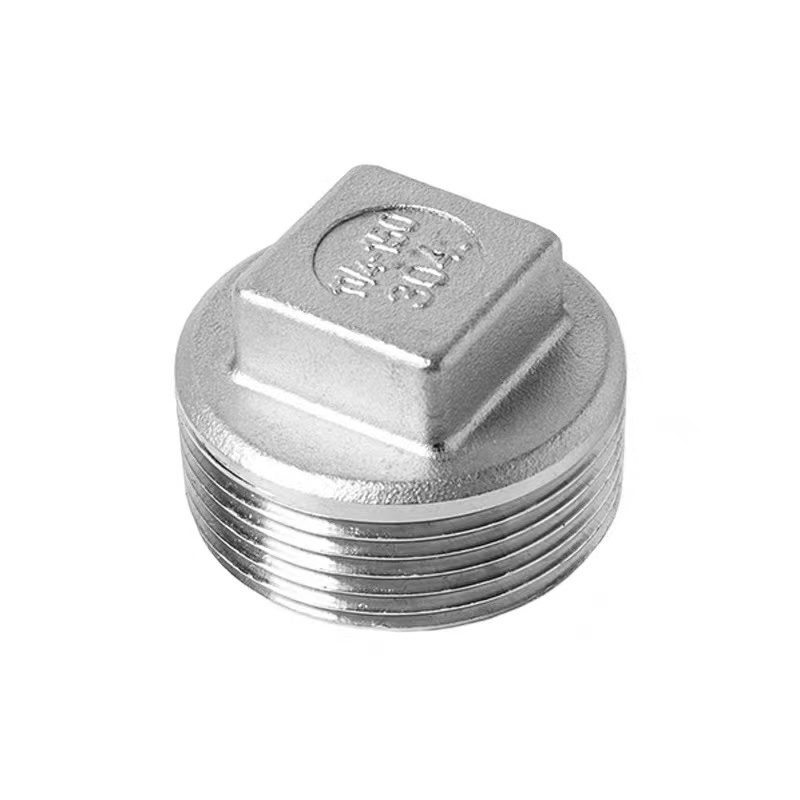 Stainless Steel Hex Socket Plug 304 Tube Connector 316 Thread Square Plug Screw Pipe Head Fitting External Thread Nipple