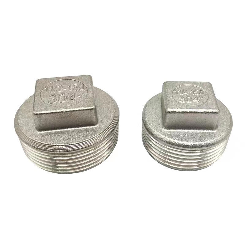 Stainless Steel Hex Socket Plug 304 Tube Connector 316 Thread Square Plug Screw Pipe Head Fitting External Thread Nipple