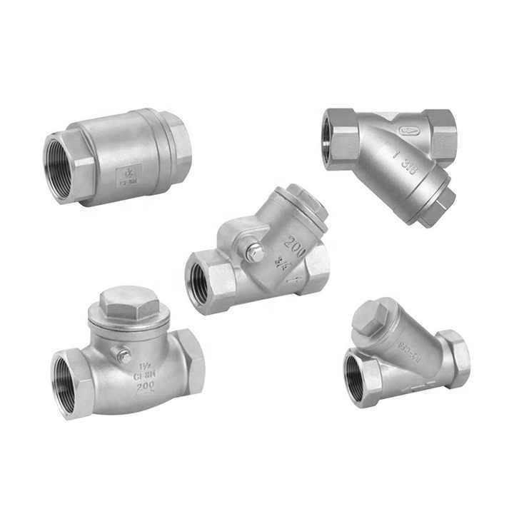 FEIYU Spring Check Valve 1000WOG Lift Check Valve 316 CF8 Non Return Valve Stainless Steel 304 One Way NPT Spring General Manual