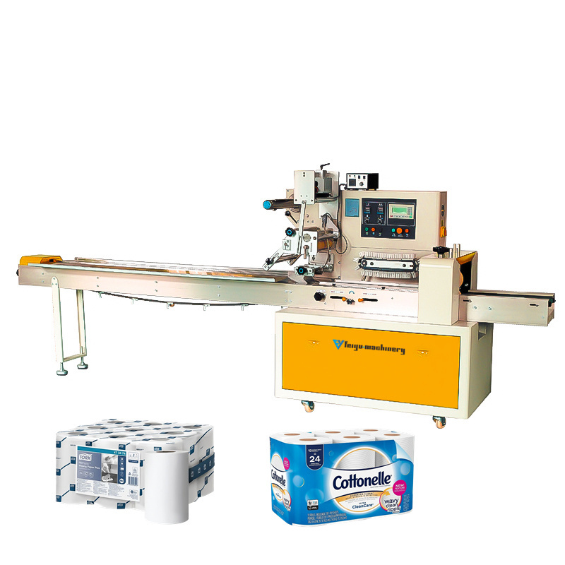 Automatic High Speed Nylon and Plastic Film Facial Tissue Paper Napkin Wrapping and Packing Machine