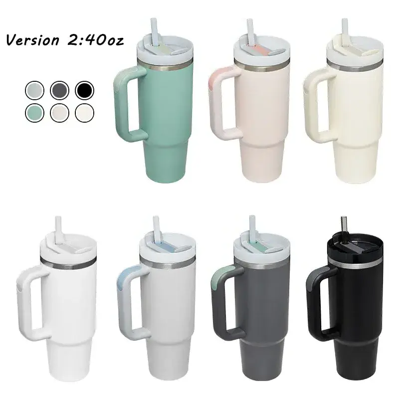 New Fashion Tumbler 40 Tumbler 40oz With Handle Stainless Steel Coffee Beer Mug Wine Tumbler Cups