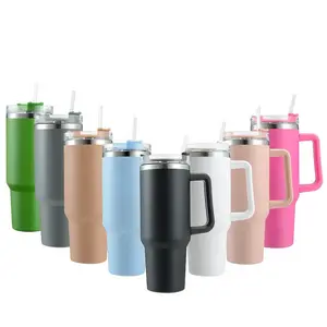 New Fashion Tumbler 40 Tumbler 40oz With Handle Stainless Steel Coffee Beer Mug Wine Tumbler Cups