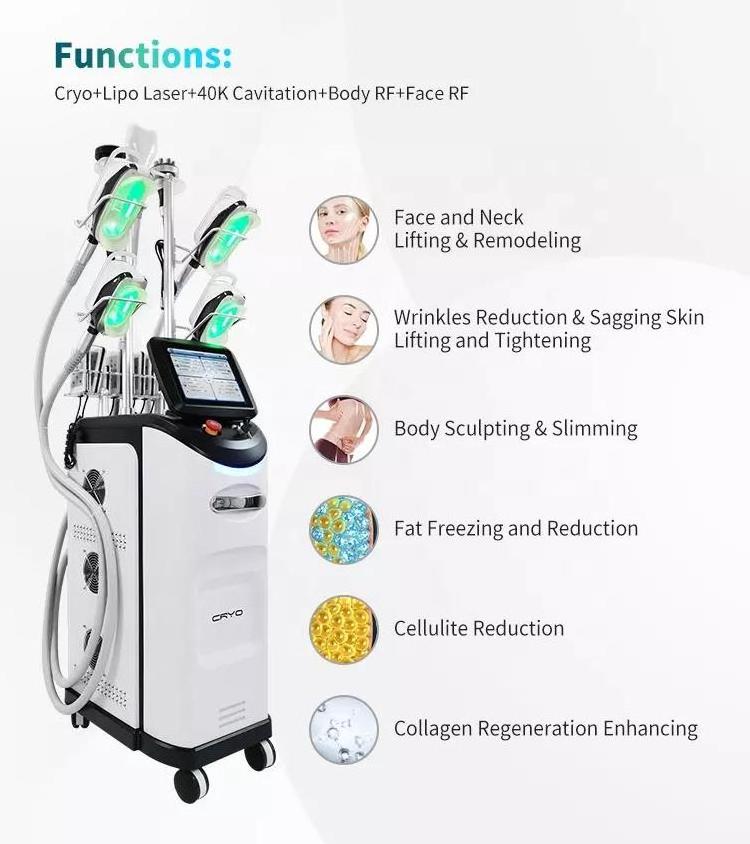 Body Slimming Beauty Equipment Cryo 360 Cryotherapy Freezing Cryo Machine With 4 Handle Cool Technology Vacuum