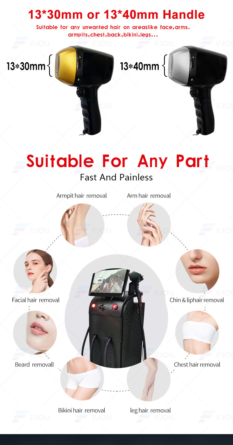 New Laser Hair Removal Machine Hand Piece Diode Laser 755 808 1064 Diode Laser Hair Removal Machine