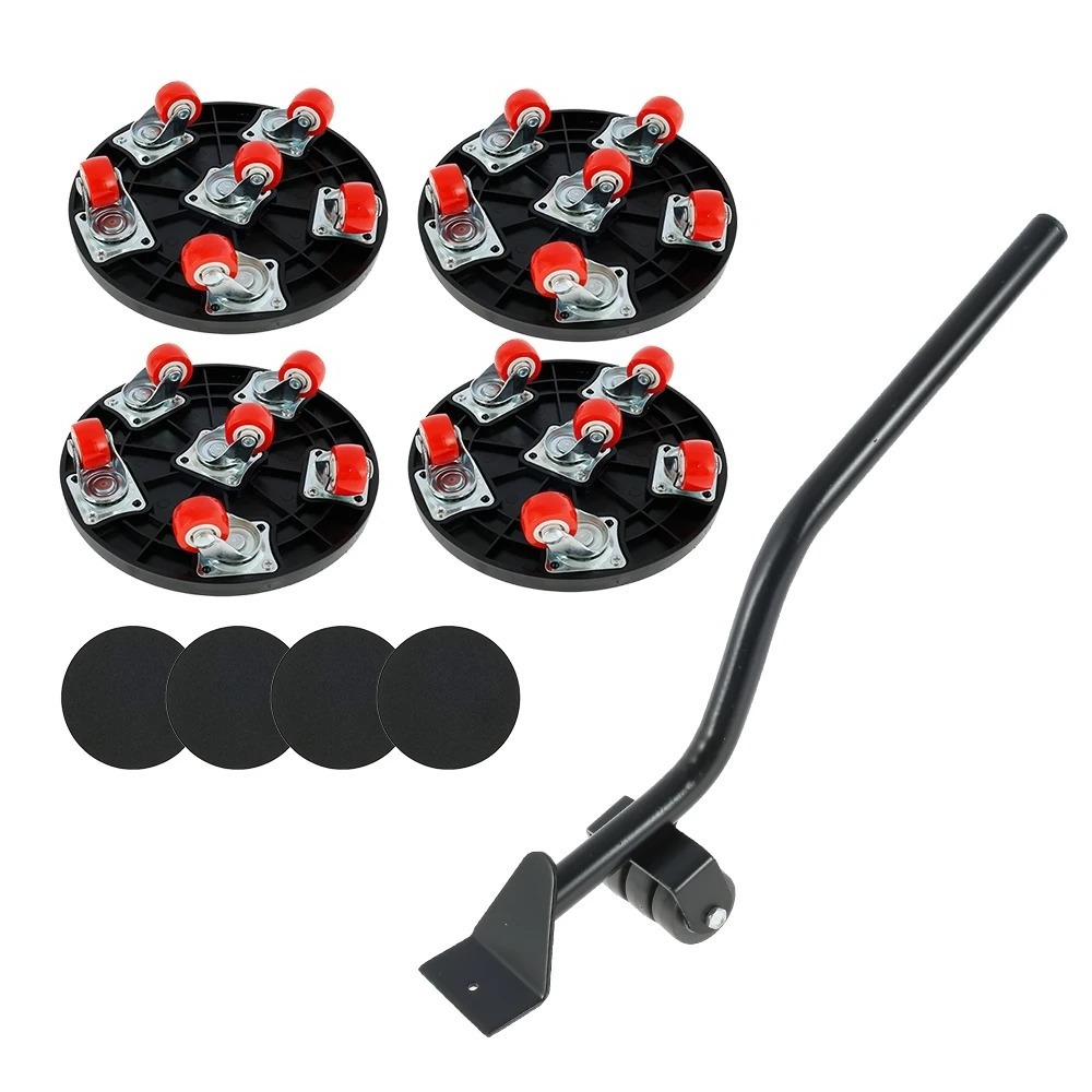 4 Pcs Furniture Mover Tool 360 Degree Rotatable Moving Sliders Heavy Stuffs Transport Lifter Wheeled Mover Roller