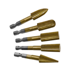 6.35mm Hex Shank Rotor Craft Files Rasp Woodworking Rotary File 5 Piece File Grinding Tools Heavy Duty Rotary Set