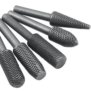 5pcs 6mm Shank Rotary Steel File Rasp Wood Drill Bits Burrs Metal Grinding Grooved Sanding Engraving Milling Polish Tool