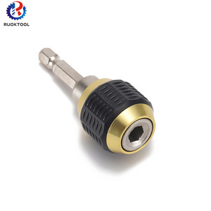 RUOKTOOL 1/4 Inch Mini Hex Shank Pop Up Self-Tightening Keyless Adapter Electric Drill Bit Chuck