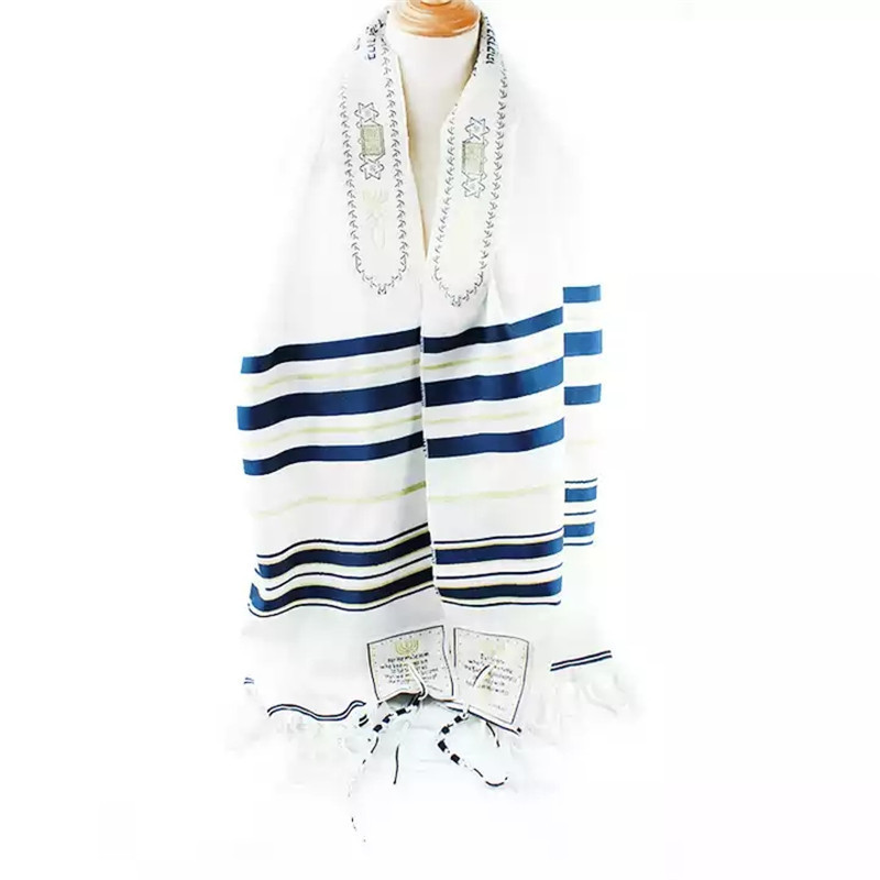 Y5912 Wholesale 54x185cm Large Polyester Arab Scarf 6 Colors Muslim Israeli Kosher Talit deJewish Tallit Israel Prayer Shawls