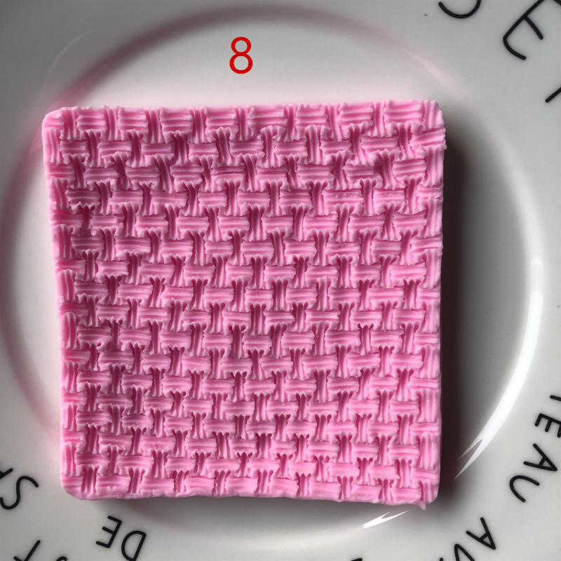 B024 Sweater Fabric Knitting Texture Biscuits Embossed Pad Decorating Lace Mat cake silicone fondant mold for cake decoration