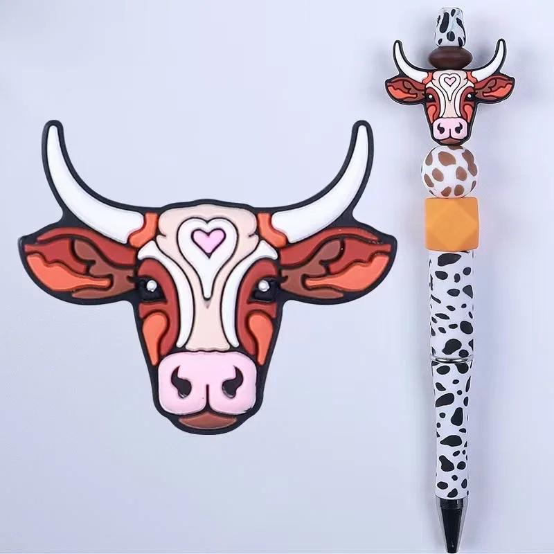 Y10115 Custom Cow Silicone Focal Bead For Pen Making