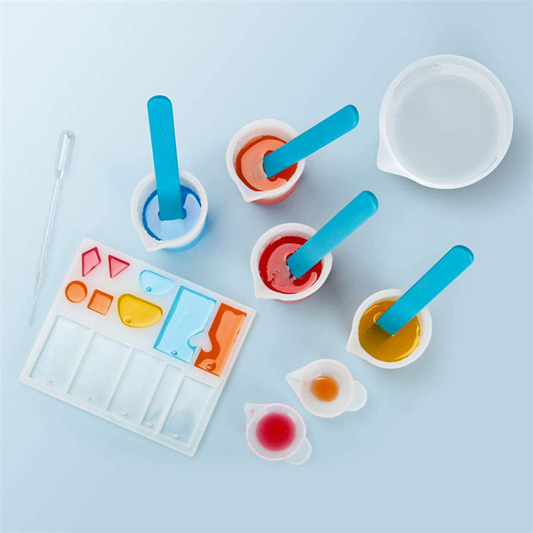 Y4375 Measuring Cups Silicone Popsicle Stir Sticks Mixing Molds Resin Mixing Cups Mini Resin Pour Cups