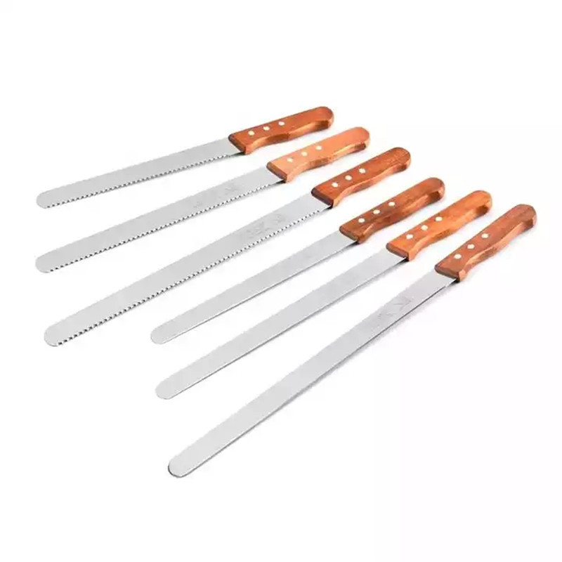 Y5964 High quality 8/10/12/14 inch Long Stainless Steel Bread Knife with Wooden Handle