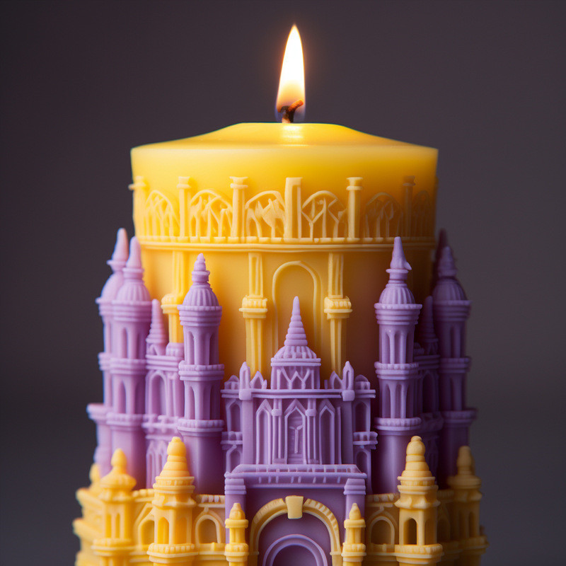 J170 Handmade Custom Luxury Castle Candle Silicone Mold 3D Aromatherapy Gypsum Silicone Candle Mold