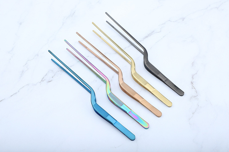 L084 Wholesale Stainless Steel Tweezers Western Cuisine Dish Placement Auxiliary Materials Landscaping Daily Use Auxiliary Tools