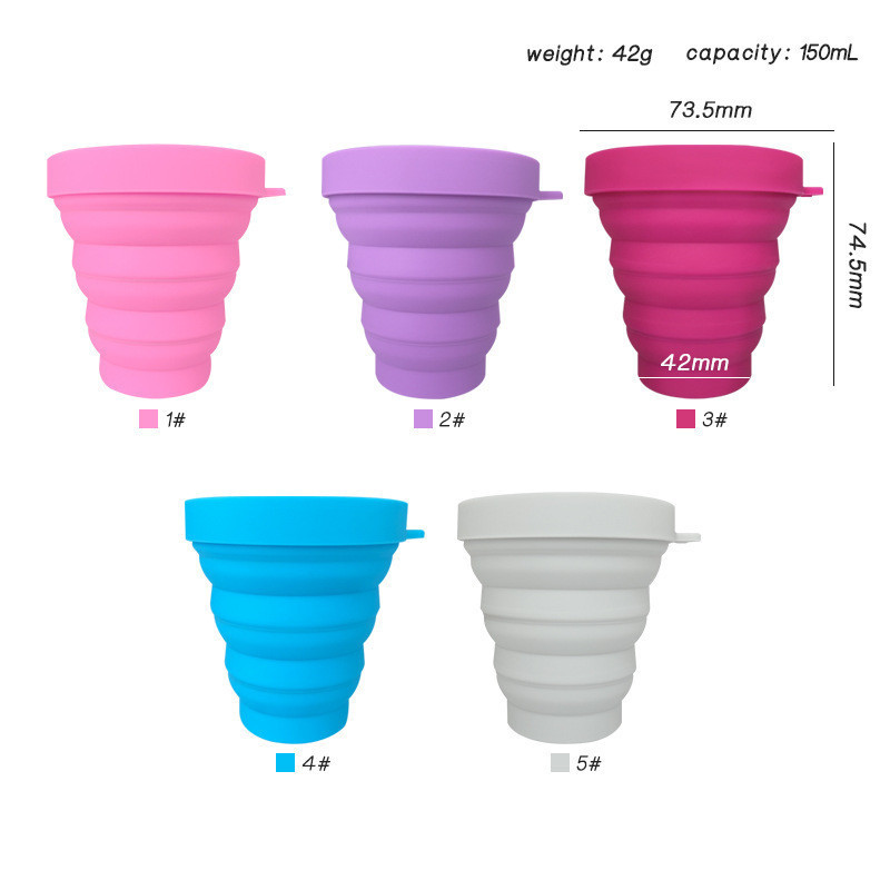 Y124 Custom Foldable 150ml Silicone Cup Outdoor Portable Coffee Tea Silicone Cup