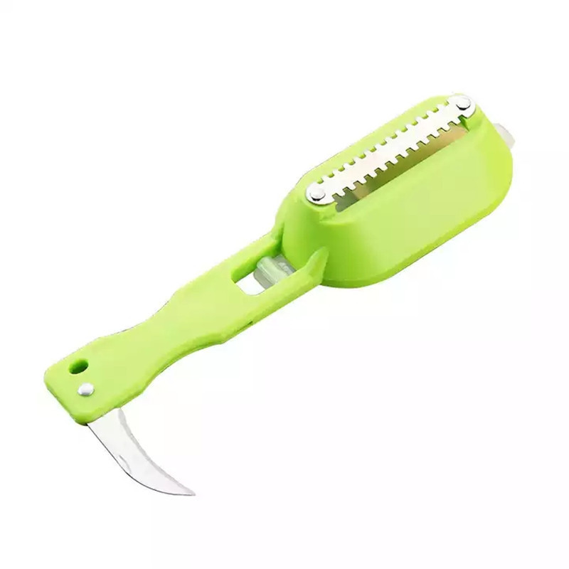 Y5661 Hot sale Stainless Steel Fishes Skin Brush Scraping Remover With Knife Scaler Graters Peeler Fish Scale Scraper