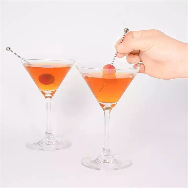 Y5690 Food grade Stainless Steel Martini Olive Skewers Sandwich Sticks Appetizer Toothpicks Fruit Stick Cocktail Pick