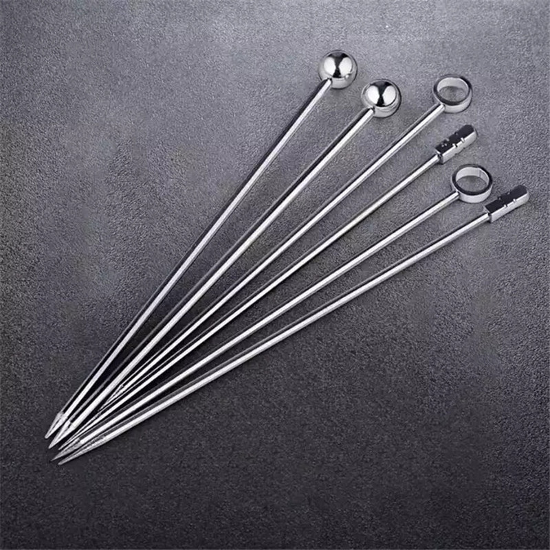 Y5690 Food grade Stainless Steel Martini Olive Skewers Sandwich Sticks Appetizer Toothpicks Fruit Stick Cocktail Pick