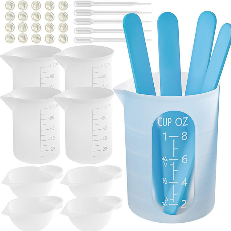 Y4375 Measuring Cups Silicone Popsicle Stir Sticks Mixing Molds Resin Mixing Cups Mini Resin Pour Cups