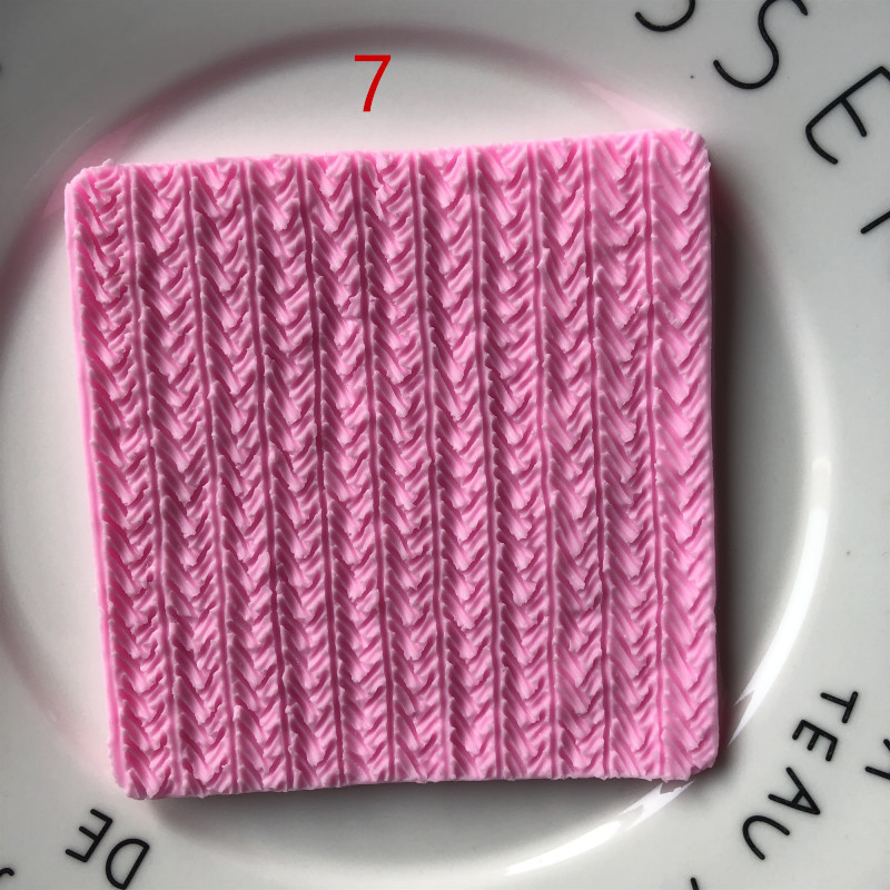 B024 Sweater Fabric Knitting Texture Biscuits Embossed Pad Decorating Lace Mat cake silicone fondant mold for cake decoration