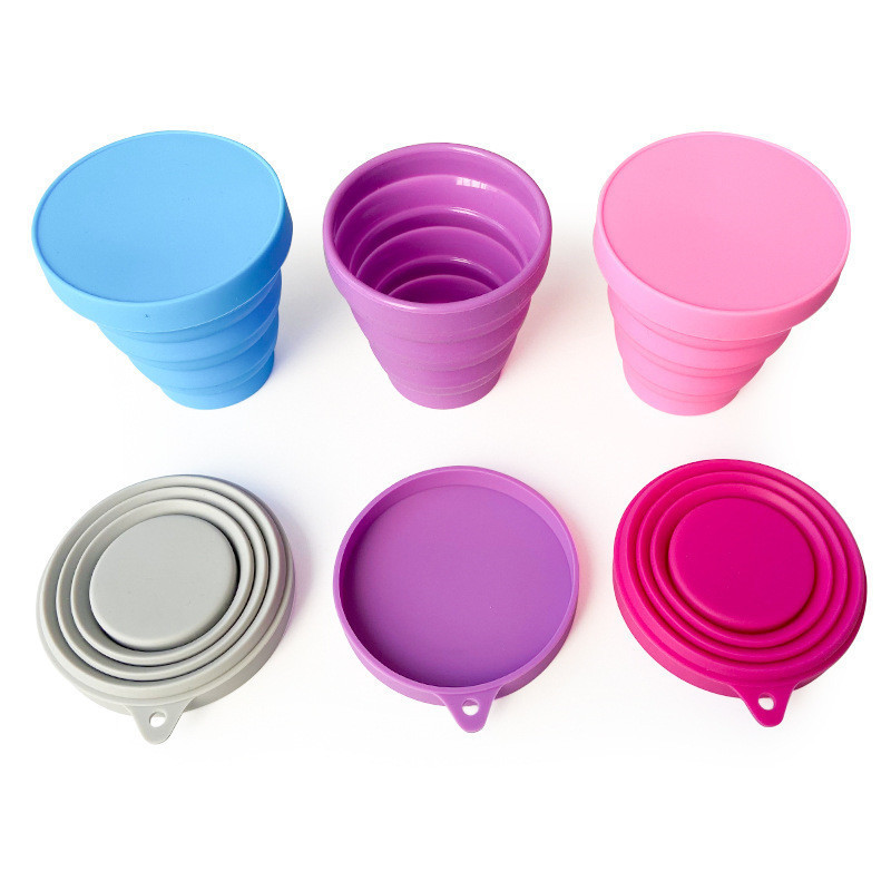 Y124 Custom Foldable 150ml Silicone Cup Outdoor Portable Coffee Tea Silicone Cup