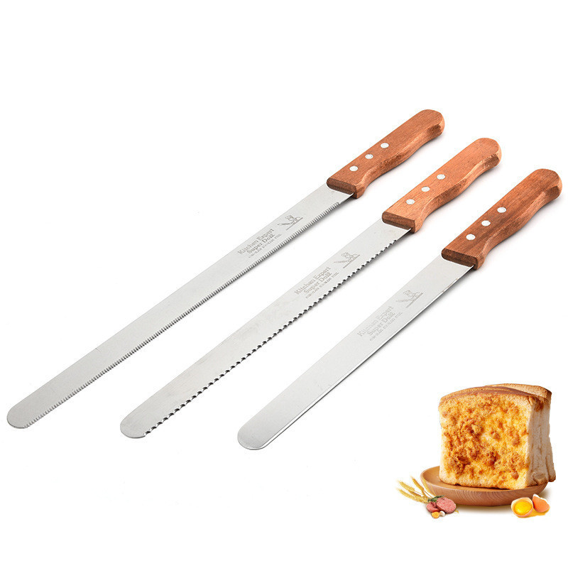 Y5964 High quality 8/10/12/14 inch Long Stainless Steel Bread Knife with Wooden Handle